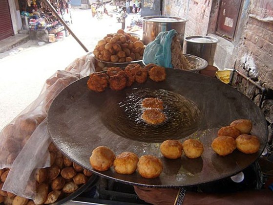 6. Fried potato balls, served with different sauces. Very delicious